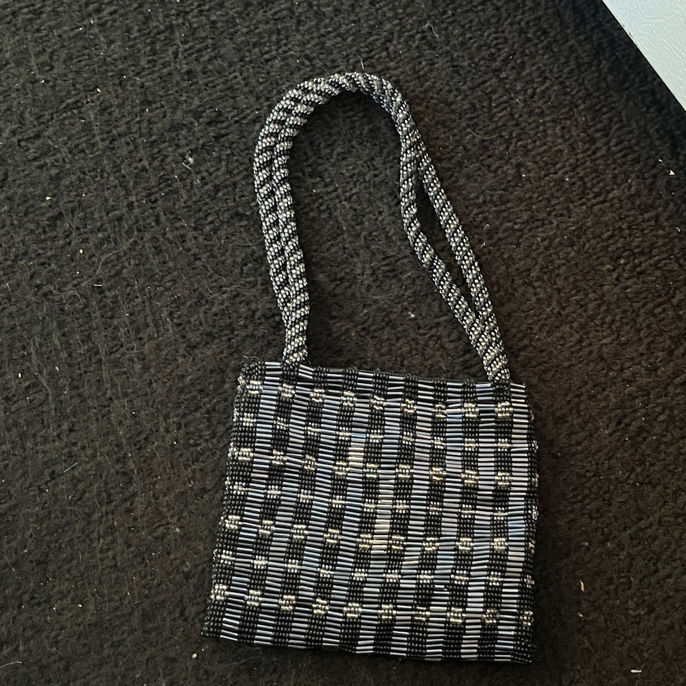 Stylish Black and White Checkered Women's Bag